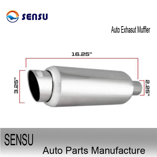 Rustproof 3 Inch Stainless Steel Muffler Universal Exhaust Silencer Ss201