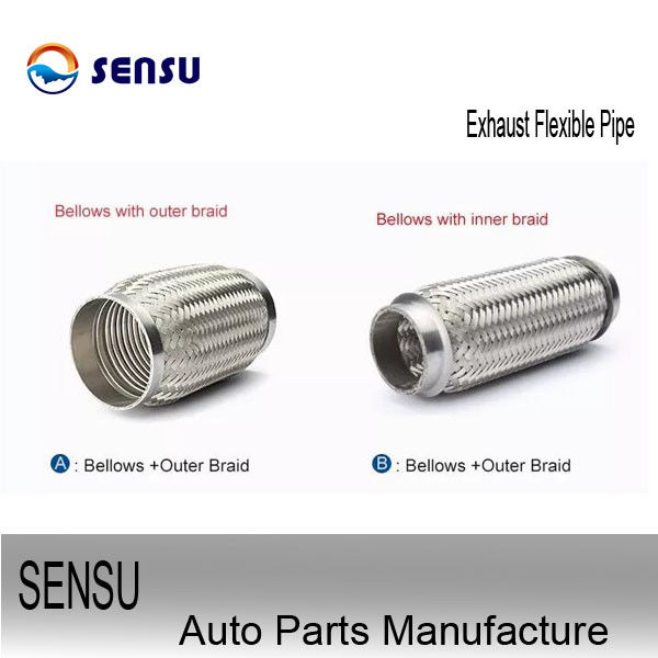 2inch*8inch Double Braids Car Exhaust Flex Pipe Exhaust System Parts