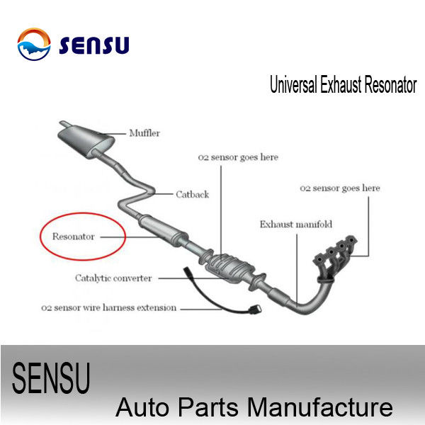 Stainless Steel Auto Universal Exhaust Resonator 12inch Resists Corrosion